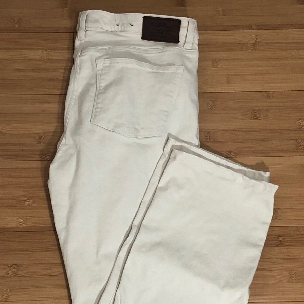 LRL Lauren Jeans Co. Women's FIve Pocket White Jeans Size 14 #NewEnglandCasual - Picture 2 of 13